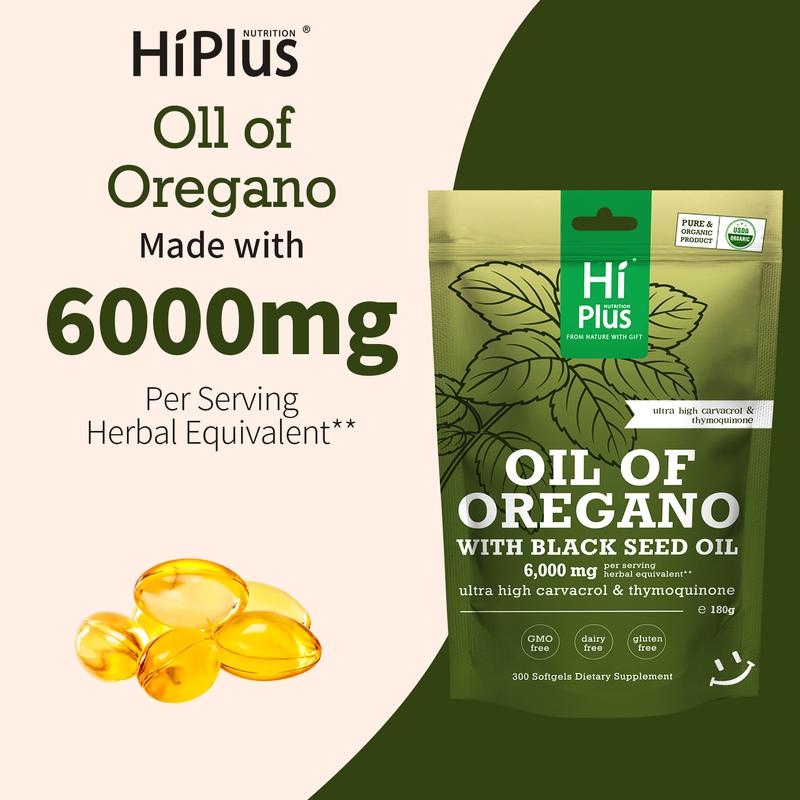 HiPlus Nutrition Oregano Oil with Black Seed Oil