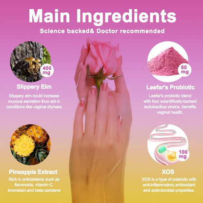 Leefar Women's Probiotics + Slippery Elm Gummies