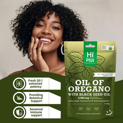 HiPlus Nutrition Oregano Oil with Black Seed Oil